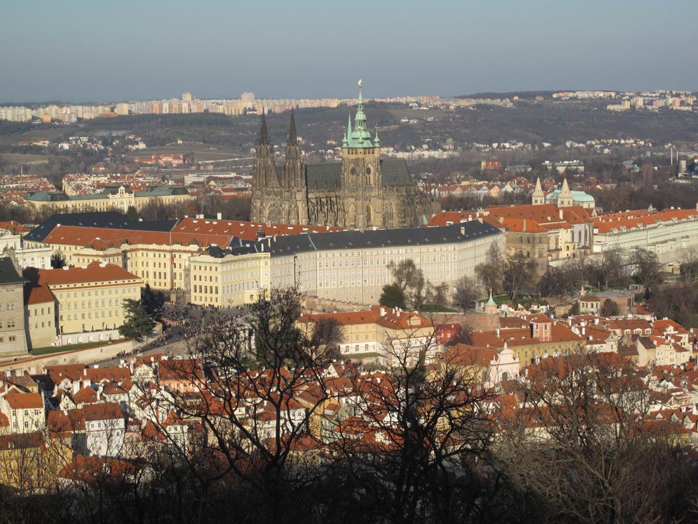Vue sur le quartier du château de Prague (Hradčany)