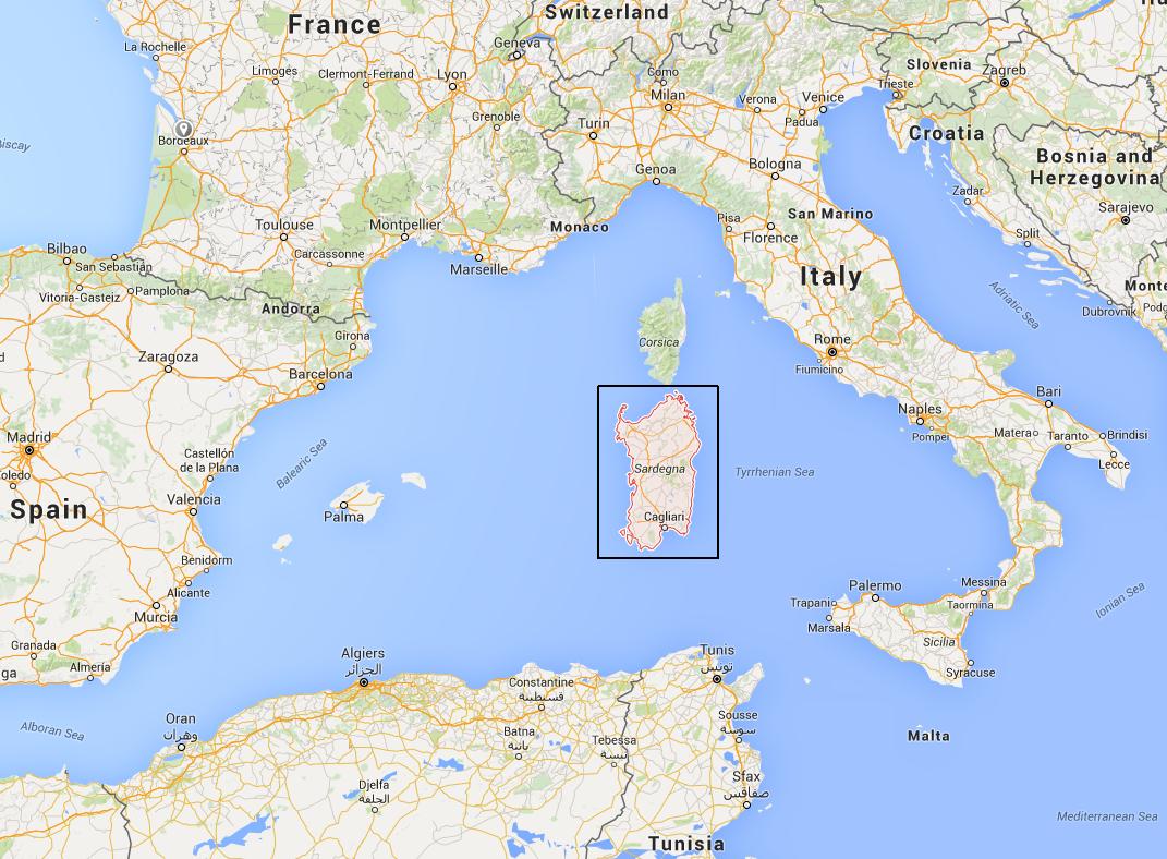 Geographical location of Sardinia